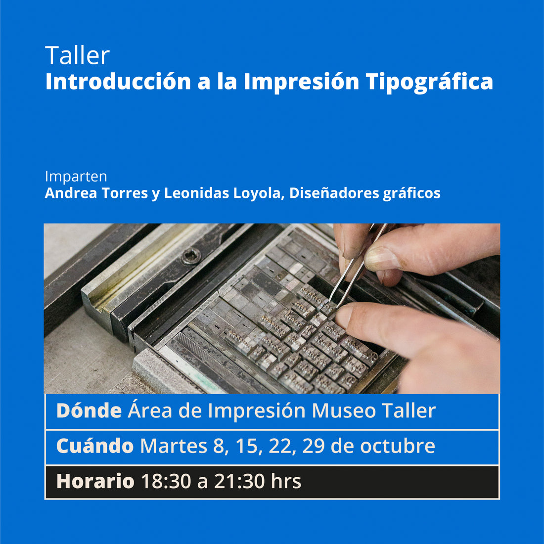 Taller de Letterpress en Museo Taller