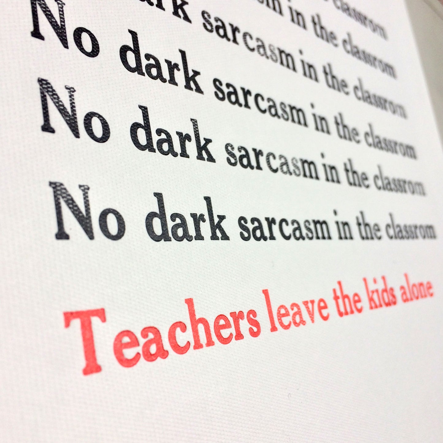 No dark sarcasm