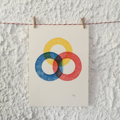 Geometría: Anillos Colores Primarios (amarillo arriba)