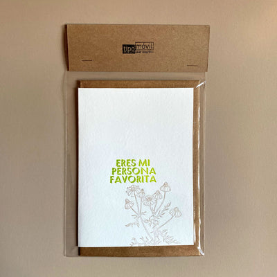 Tarjeta Saludo Persona Favorita