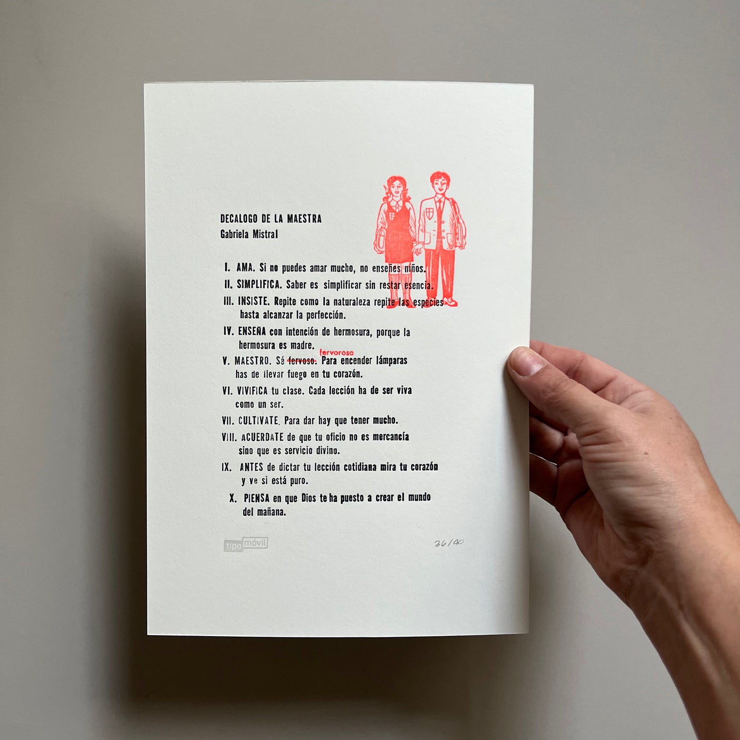 Poesía: Decálogo de la Maestra Completo